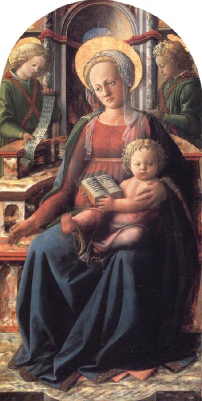 Fra Filippo Lippi Madonna and Child Enthroned with Two Angels Norge oil painting art